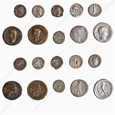 Ancient Roman Coins - Stock Image - C014/6286 - Science Photo Library