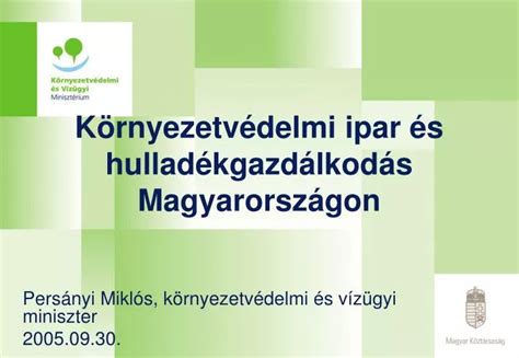 PPT Környezetvédelmi ipar és hulladékgazdálkodás Magyarországon