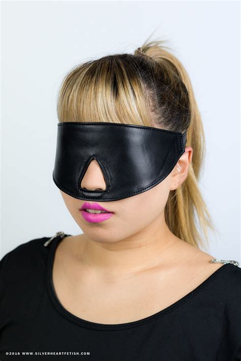 Leather Bondage Blindfold With Buckle Restricted Senses