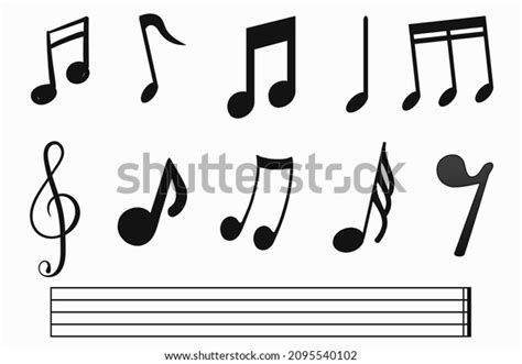 Music Note Symbols Lines Stock Illustration 2095540102 | Shutterstock