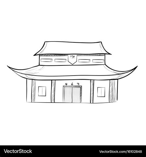 Sketch Traditional Chinese House Royalty Free Vector Image