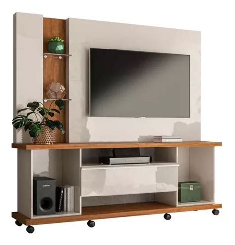 Estante Home Theater Para Tv Pol Onix Off White Am Ndoa Cor Creme