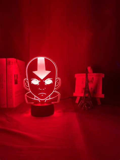 Aang Acrylic Led Lamp Avatar The Last Airbender Red Yeti