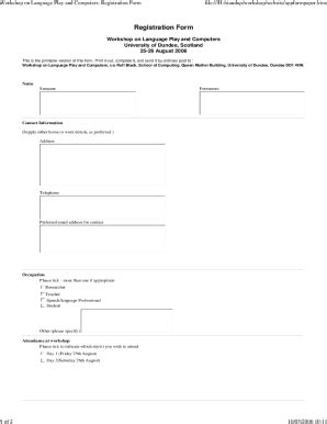 Fillable Online Groups Inf Ed Ac Workshop Registration Form Template