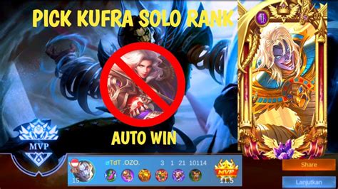 Solo Rank Bingung Pick Roamer Kufra Solusinya Auto Mvp Guyss