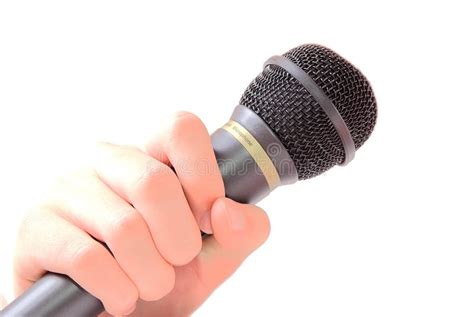 Hand Holding Microphone Stock Photo Image Of Interview 6440394