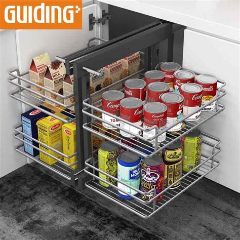 Magic Corner Pull Out Tier Blind Corner Kitchen Cabinet Organizer With Soft Close Full Extension ...