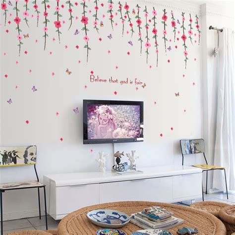 Jual Reliza Wall Sticker Falling Flower Renda Rumbai Bunga Sakura