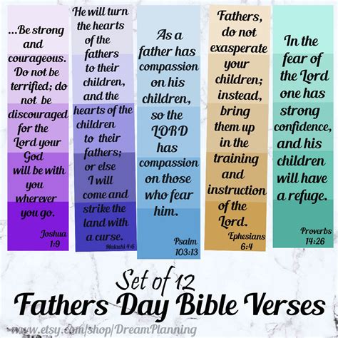 Fathers Day Bible Verses Bookmarks Christian Bookmark Scripture Bookmark Christian Fathers Day