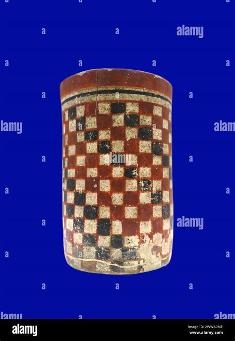 Late Classic Ad 600 900 Maya Cylindrical Polychrome Vessels From Alta