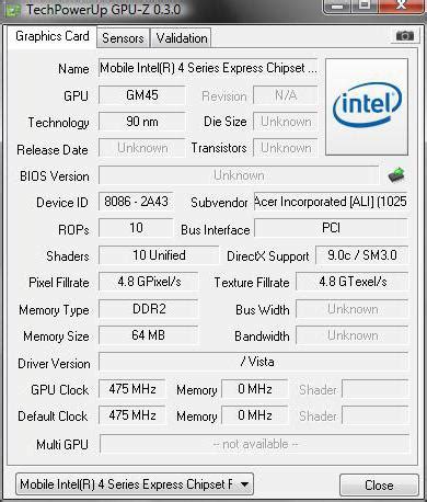 Intel Graphics Media Accelerator X4500