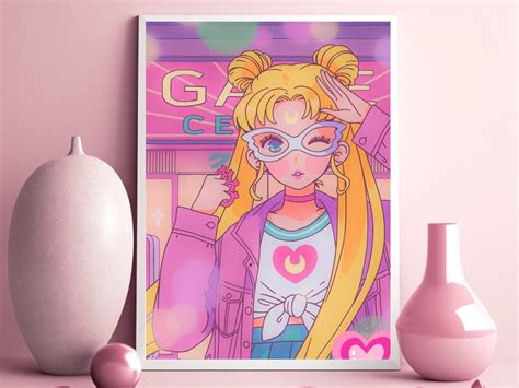 Sailor Moon Wall Art Sailor Moon Art Print Sailor Moon Etsy