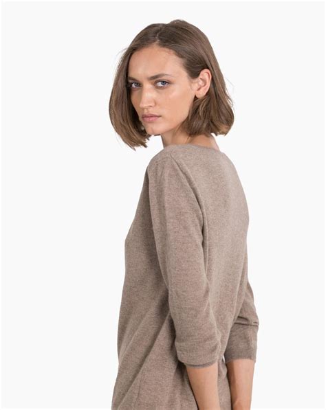 Womens Cashmere Deep V Neck Sweater Maisoncashmere