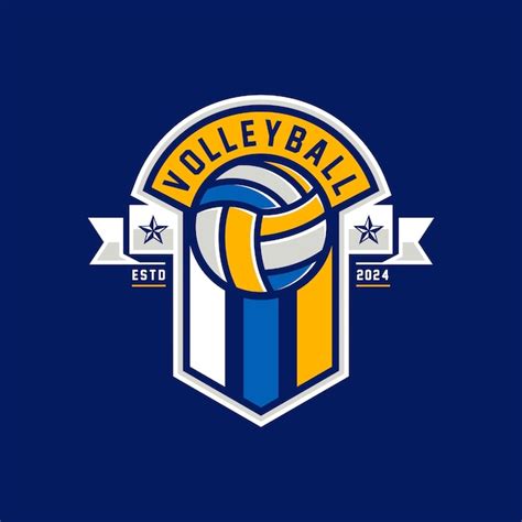 Ilustra O Do Design Do Logotipo Do Campeonato De Voleibol Vetor Premium