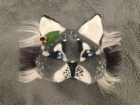 Therian Animal Mask Grey Maine Coon Cat Etsy