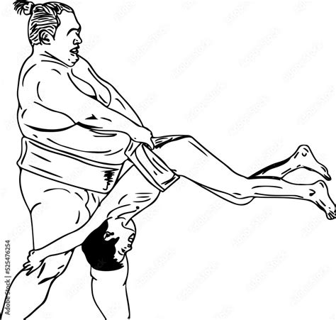 Sumo Wrestler Doodle Cartoon Drawings Sumo Wrestler In Funny Pose