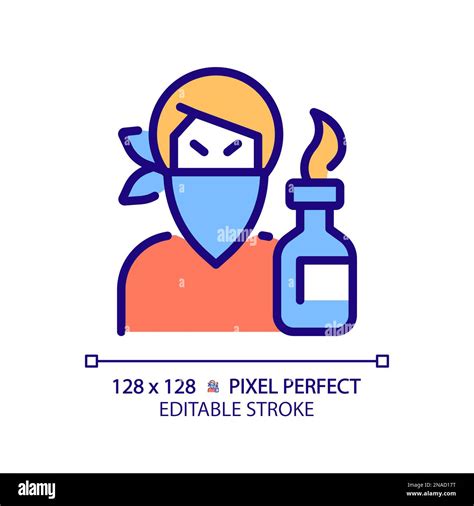 Rebel Pixel Perfect Rgb Color Icon Stock Vector Image Art Alamy