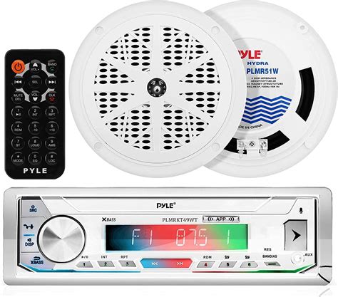 Remote Control Sd Mp3 White Plmr7btw Pyle Marine Bluetooth Stereo Radio