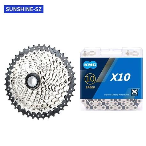 SUNSHINE 10 Speed Cassette With KMC X10 Bicycle Chain Set 11 32T 36T