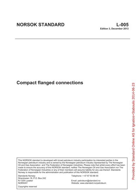 Pdf Norsok L Ed Compact Flanged Connections Dokumen Tips