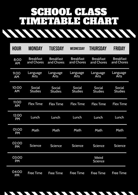 FREE Timetable - Edit Online & Download | Template.net