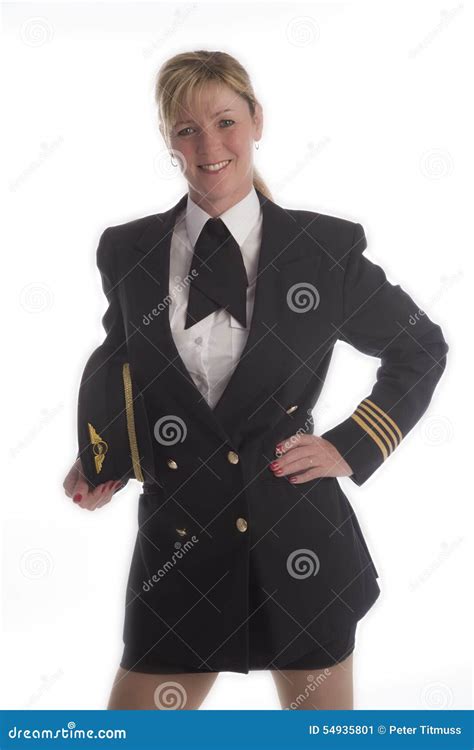 Female pilot in uniform stock image. Image of woman, smiling - 54935801