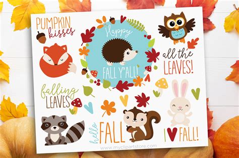 Fall Animals Clipart Graphic by MyClipArtStore · Creative Fabrica