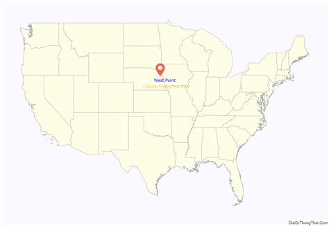 Map of West Point city, Nebraska - Thong Thai Real