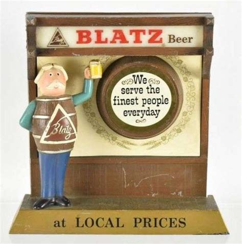 Vintage Blatz Beer Light Up Advertising Back Bar Metal Statue Matthew