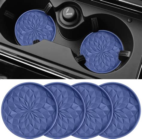 Mefan Car Cup Coaster 4 Pack Silicone Car Coasterscup Mats 275in Universal