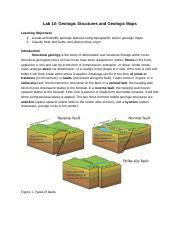 Lab 10 Geologic Maps Workbook Docx Lab 10 Geologic Structures And