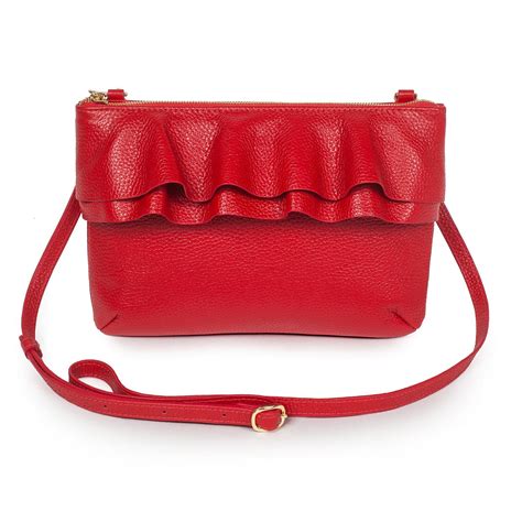 Leather Cross Body Bag Red Leather Shoulder Bag Womens Etsy