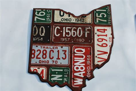 State Of Ohio License Plate Art Ohio The Buckeye State Wall Hanging