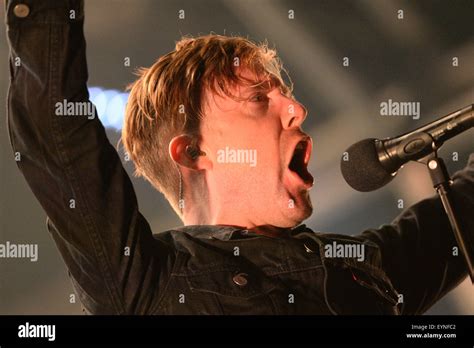 Rock Band Kaiser Chiefs Lead Singer Ricky Wilson On Stage At Camp