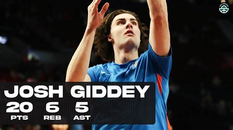 JOSH GIDDEY DROPS 20PTS Vs NETS FULL HIGHLIGHTS YouTube