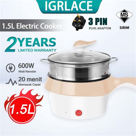 Igrlace Electric Cooker Multifunctional Electric Frying Pan Non Stick Cooking Pot Mini Rice