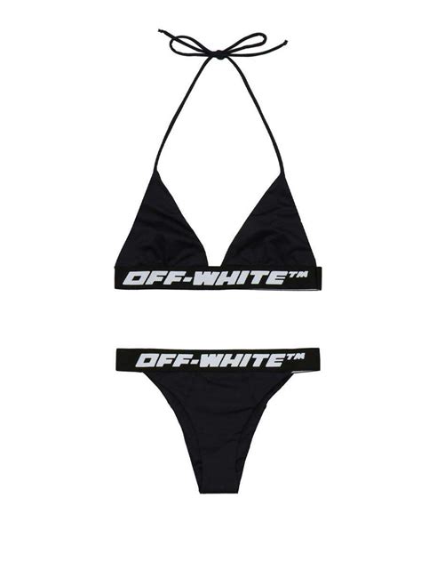 Buy Off White Logo Bikini White Black At 33 Off Editorialist