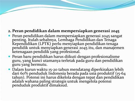 PARADIGMA PENDIDIKAN INDONESIA DALAM MENGHADAPI BONUS DEMOGRAFI UNTUK