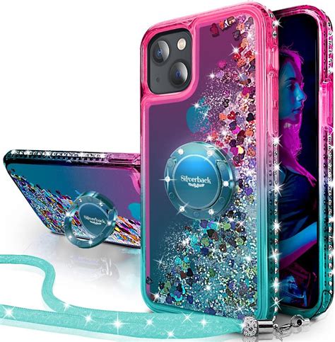 Silverback For Iphone 15 Plus Case Moving Liquid Holographic Sparkle Glitter Case