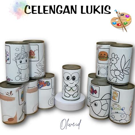 Jual CELENGAN LUKIS EDUKASI MEWARNAI CELENGAN CUSTOM GAMBAR, TULISAN DAN NAMA LEMBAGA | Shopee ...