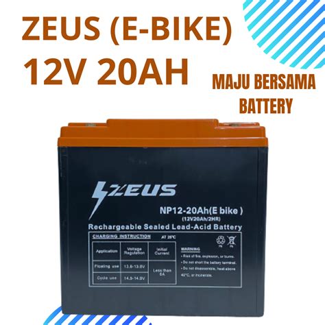 Aki Sepeda Listrik VRLA 12V 20Ah Ebike Zeus Battery Lazada Indonesia