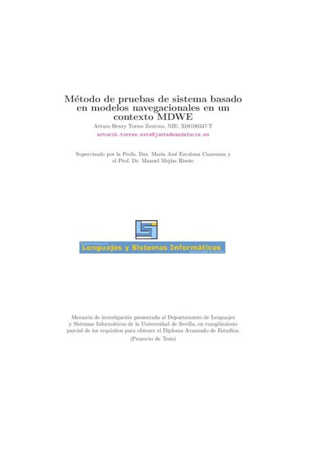 Pdf Metodo De Pruebas De Sistema Basado En Modelos Ca Es Decir