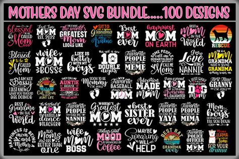 Mothers Day Svg Bundle Crafts File Illustration Par Svgking · Creative