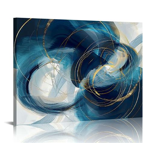 Nawypu Wall Art Canvas Abstract Art Paintings Blue Fantasy Colorful Graffiti On White Background