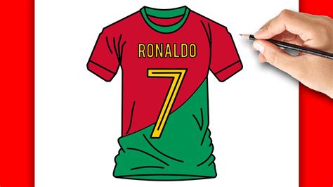 HOW TO DRAW CRISTIANO RONALDO PORTUGAL SHIRT | EASY DRAWING STEP BY ...
