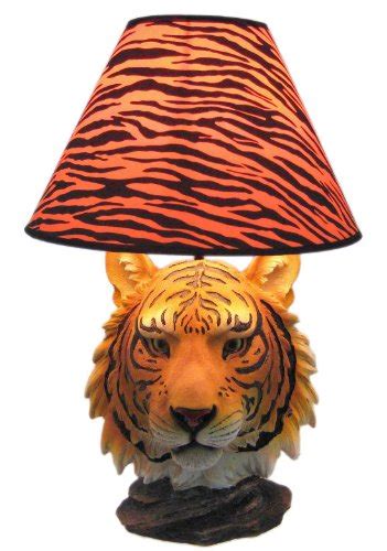 Bengal Tiger Bust Table Lamp Animal Print Shade 711892246062