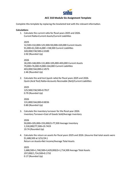 Acc Module Six Assignment Template Acc Module Six Assignment