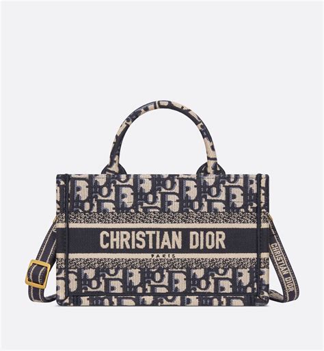 Dior Dior Book Tote バッグ ミニ ストラップ付き ディオール オブリーク エンブロイダリー 215 X 13 X