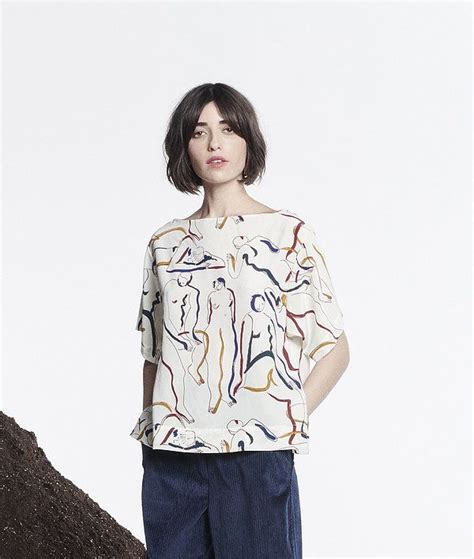 Isabelle Feliu X Whit Silk Tee Nude Print Tees