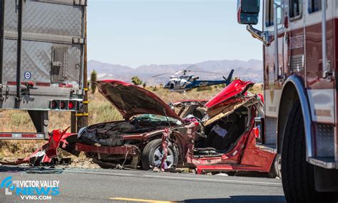 Car Crashes Into Rear Of Semi On Highway In Hesperia Vvng